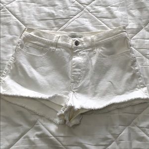 High waisted white shorts (: